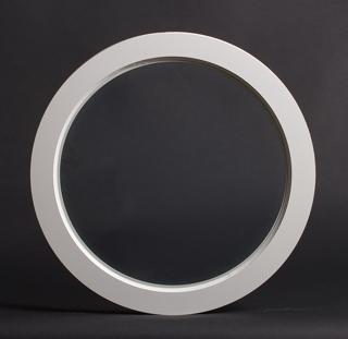 Dekorfönster Rund utvändigt  1190mm vit enkelglas